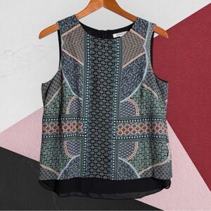 ROSE & OLIVE Abstract Print Sleeveless Blouse Size M